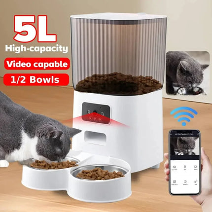 Hign Concerned 5L Smart Pet Feeder With Camera For Cats