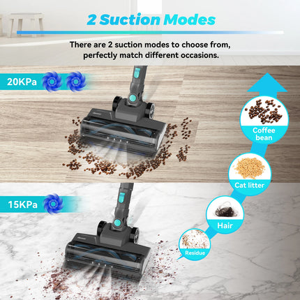 YISORA N300 Cordless Vacuum For Pet Hair 20Kpa Lightweight by zapcart