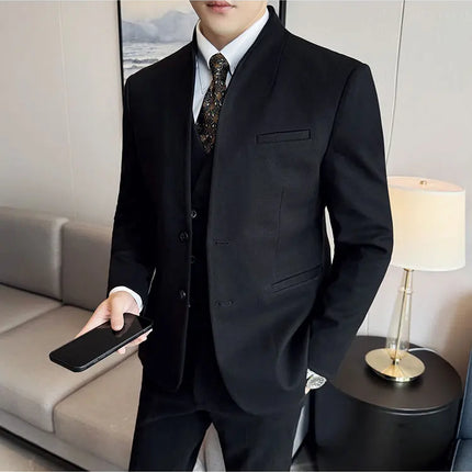 Korean Style Slim Fit Mens Elegant Suit Set By QUHNBGYCN by zapcart