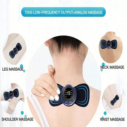 Mini Neck Massager, Electric Massager Sticker, Portable Body Massage Patch For Men, Women, Shoulder, Arms, Leg by zapcart