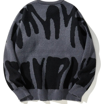 CN Fujian Mens Irregular Jacquard Pullover Sweater Casual by zapcart