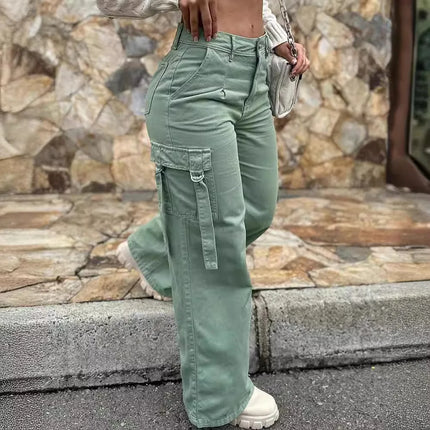 White Elegant Cuffed Cargo Pants For Women Hollow Out by zapcart