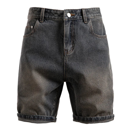 AIOPESON Men Retro Denim Shorts Multi Pocket Casual by zapcart