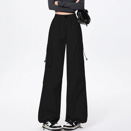 Lucyever Women Joggers Cargo Wide Leg Pockets Y2K Style by zapcart