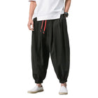 Sanwoodcn Men Drawstring Harem Pants Wide Leg Joggers by zapcart
