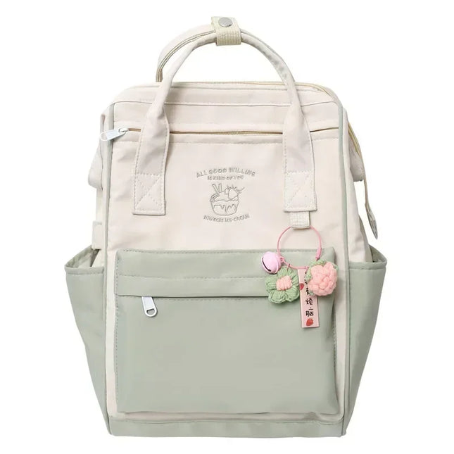 Japan Trend Color Matching Waterproof Backpack Leisure Travel Bagfor Women and Girls Large Capacity Sports Weekend Trip Sportbag by zapcart