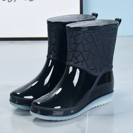 YBQJOO Women Waterproof Rain Boots Anti Slip Wear Resistant by zapcart