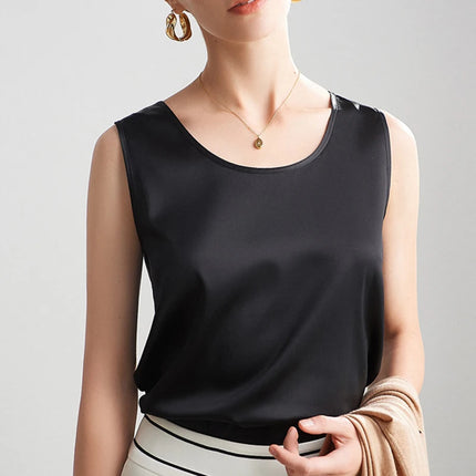 Pure Silk Tank Top For Women Breathable Luxury Summer by zapcart