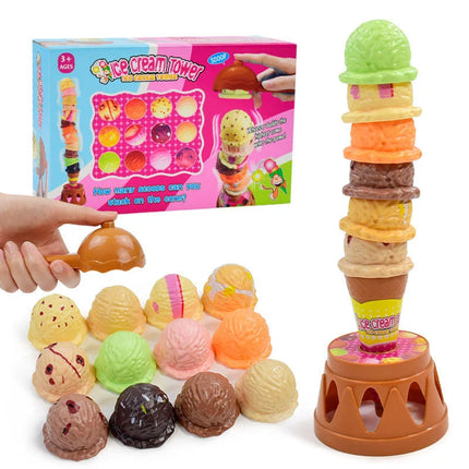 Kids Ice Cream Kitchen Toys Stack Tower Balance Educational by zapcart