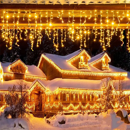 LSDM Outdoor Christmas Curtain LED Lights 5m 0.4-0.6m Home by zapcart
