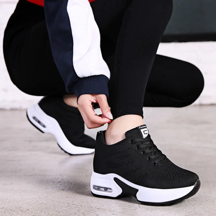 Women Platform Mesh Breathable Sneakers For Spring Comfort by zapcart