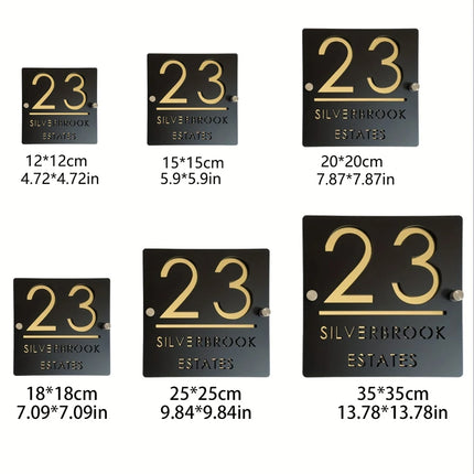 Personalized House Sign With Nails Custom Door Sign Outdoor 3D Cut Acrylic House Number Outdoor Family Door Name Sign street by zapcart