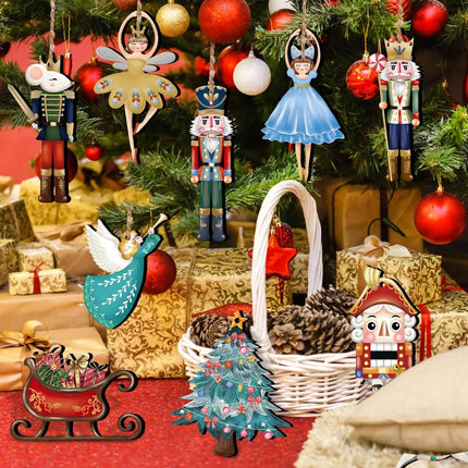 Choice Nutcracker Christmas Ornaments Set 12 24 Wooden Home by zapcart