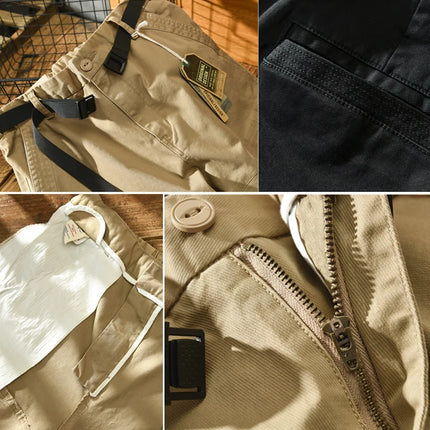BOKCHOY Men Cotton Cargo Pants Loose Fit Big Pockets by zapcart