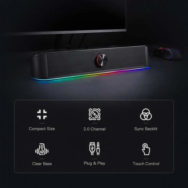 Redragon GS560 Adiemus RGB USB Desktop Soundbar For PC by zapcart