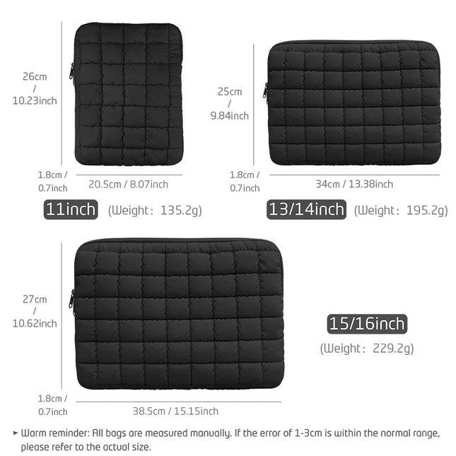 Puffy Laptop Sleeve ValueWin 11-15.6 Inch Quilted Unisex by zapcart