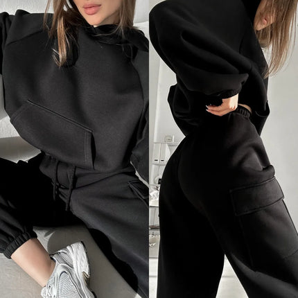 Women Two Piece Hoodies And Pants Set Cozy Relaxed Fit by zapcart