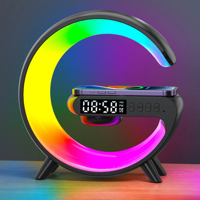 VIKEFON 15W Wireless Charger Pad Stand Phone RGB Night Light