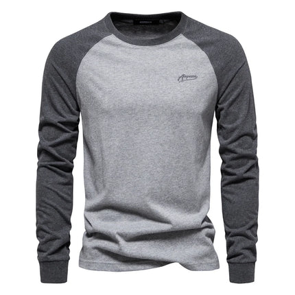 AIOPESON Mens 100 Percent Cotton Long Sleeve Tee Shirt by zapcart