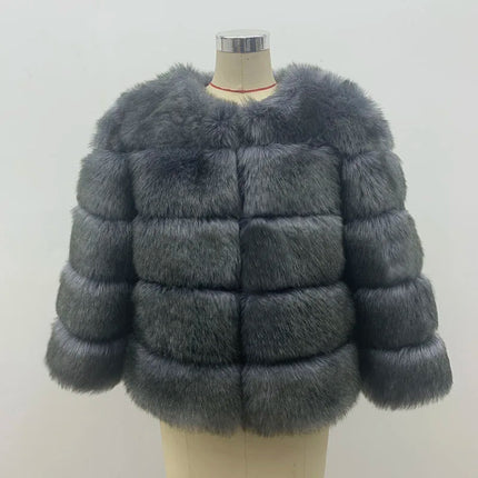 FANPUGUIZHEN Pink Faux Fur Coat For Women Warm And Elegant by zapcart