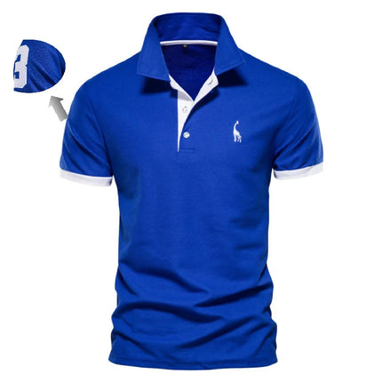 AIOPESON Embroidered Polo Shirt For Men Slim Fit Premium by zapcart