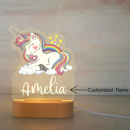 Personalized Kids Animal Night Light Custom Name Lamp by zapcart