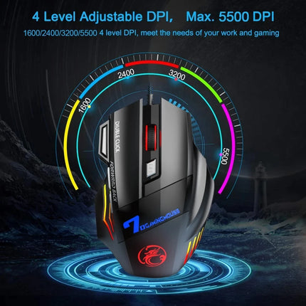 UJJyou Wired Gaming Mouse RGB Backlit Ergonomic Quiet Gamer by zapcart