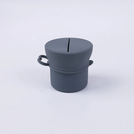 Portable Silicone Cup with Handle Food Grade Easy Clean Travel Mug BPA Free Leak Proof Drinking Cup for Outdoor Office by zapcart