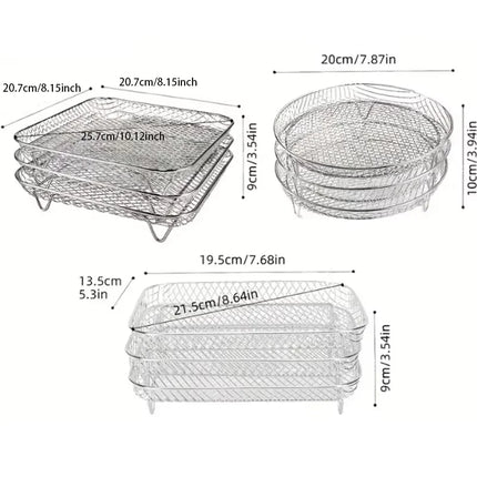 Choice Stainless Steel 3 Layer Air Fryer Rack Home Cooks by zapcart