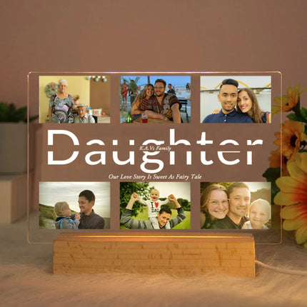 Custom Photo Text 3D Acrylic Lamp For Mom Dad Gift by zapcart