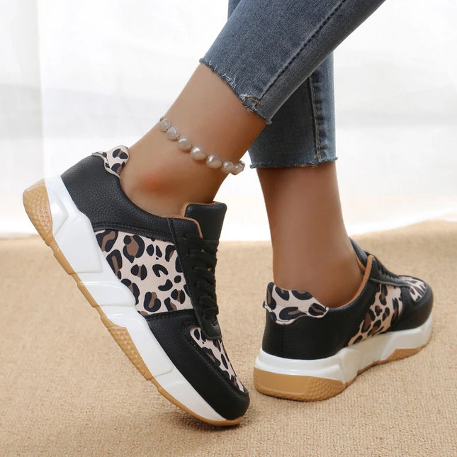 Women Leopard Print Jogging Sneakers For Summer Comfort by zapcart