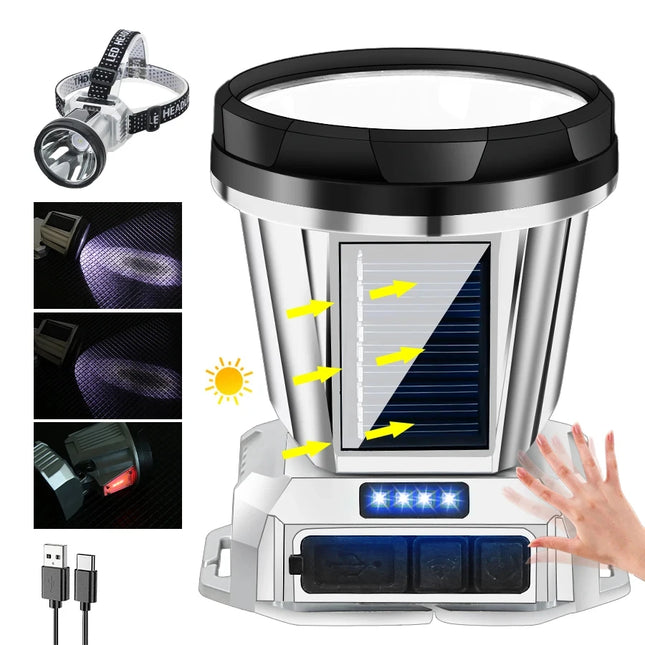 Super Bright LED Rechargeable High-power Headlights High Brightness Emergency Charging Outdoor Head Flashlight Fishing Lamp by zapcart