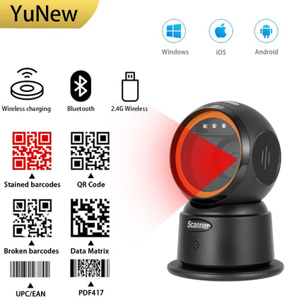 YuNew Omnidirectional 2D Barcode Scanner USB 1D 2D QR Store by zapcart