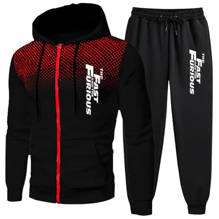 VIPOLCN Men Hooded Tracksuit Comfort Zip Up Sweatshirt Pants by zapcart