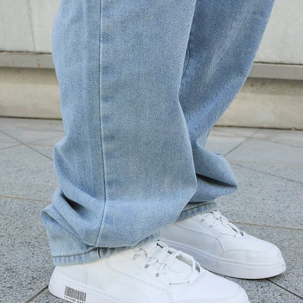 CN Guangdong Men Baggy Jeans Oversize Wide Leg Denim by zapcart