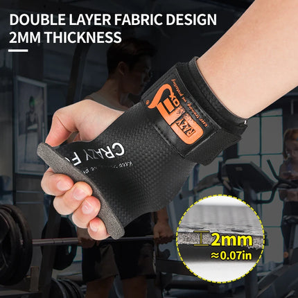 CRAZY FOXS Weightlifting Gloves For Men Grip Training by zapcart