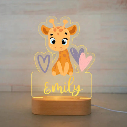 Personalized Kids Animal Night Light Custom Name Lamp by zapcart