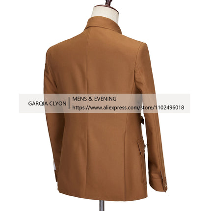 CN Jiangsu Men Suits 2 Piece Slim Fit Blazer Pants Business by zapcart
