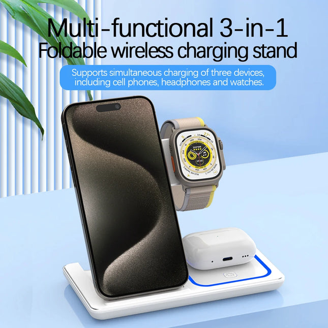 VIKEFON 30W Fast Wireless Charger Stand 3 In 1 For iPhone by zapcart