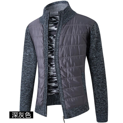 GQXAONC Mens Padded Cardigan Zip Up Warm Autumn Winter Coat by zapcart