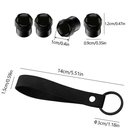 Audi Valve Caps With Suede Leather Key Chain For Audi