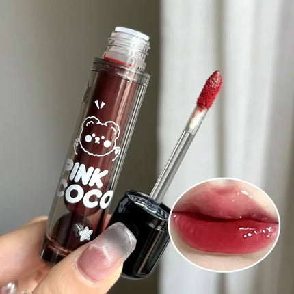 Mirror Glass Lip Tint Punk Dark Red Long Lasting Shine by zapcart