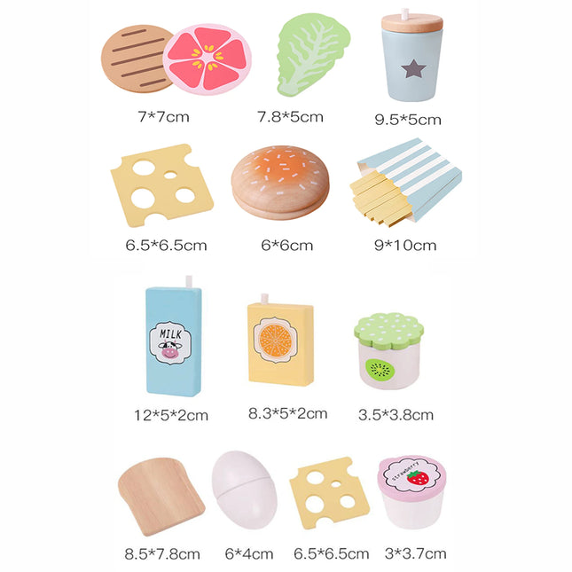 Wooden Kitchen Toy Set Educational Fruits And Veggies Kids by zapcart