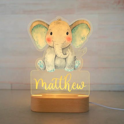 Personalized Kids Animal Night Light Custom Name Lamp by zapcart