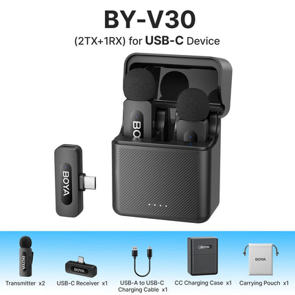 BOYA BYV3 Wireless Lavalier Microphone for iPhone Samsung by zapcart