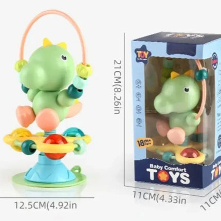 Baby Soothing Rattle Toy Soothe Ringing Suction Cup Puzzle Fun Sound Effects Interactive Dining Table Toy for Baby Toddler by zapcart