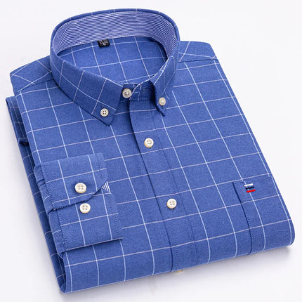 Bamboople Men 100 Percent Cotton Oxford Formal Shirt 7XL by zapcart