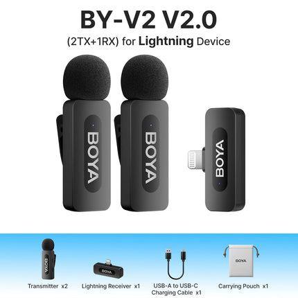 BOYA BYV3 Wireless Lavalier Microphone for iPhone Samsung by zapcart