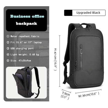 HK Slim Backpack Men 15.6 Inch Laptop USB Charge Waterproof by zapcart