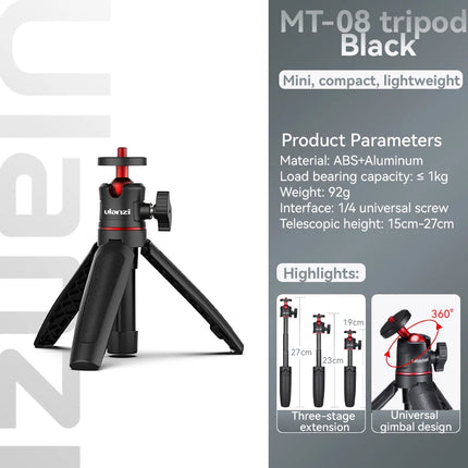 Ulanzi MT 08 Tripod Foldable Quarter Inch Mount For Cameras by zapcart